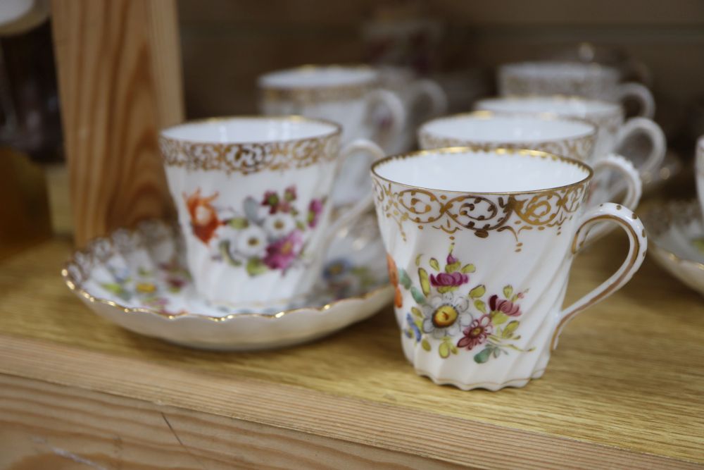 A Dresden porcelain part tea and coffee service